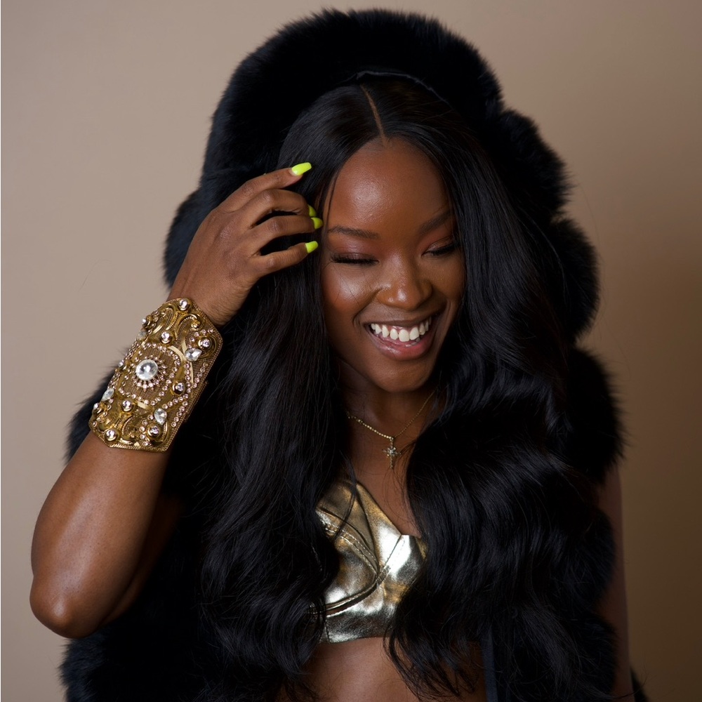 Hooded 3/4 Length Fur Vest